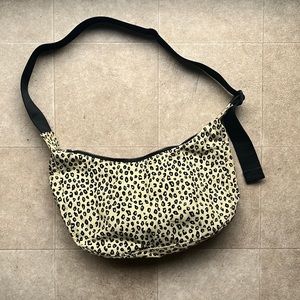 Leopard Medium Cresent baggu bag RARE